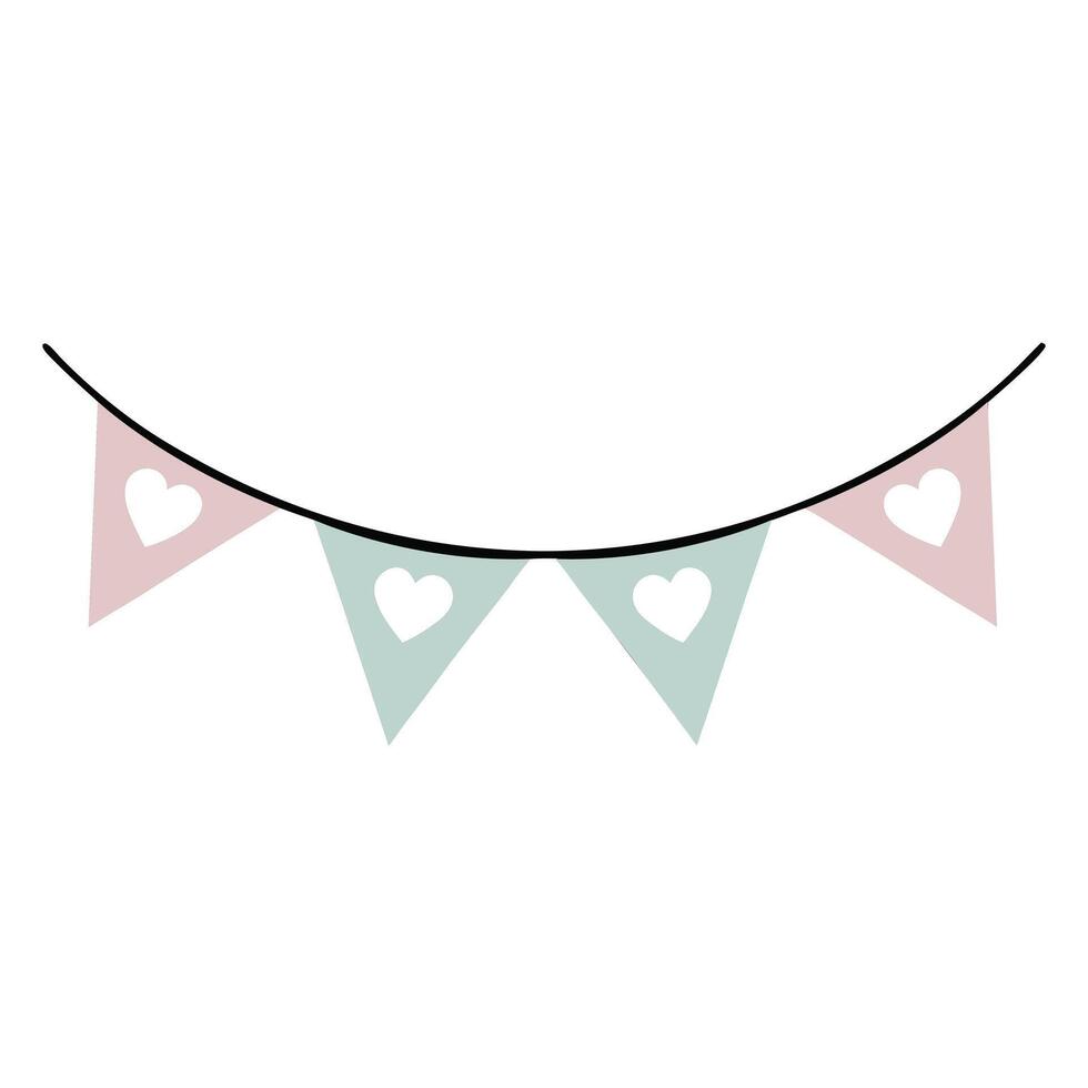 Bunting Banner Flags Design for Weddings and Parties vector