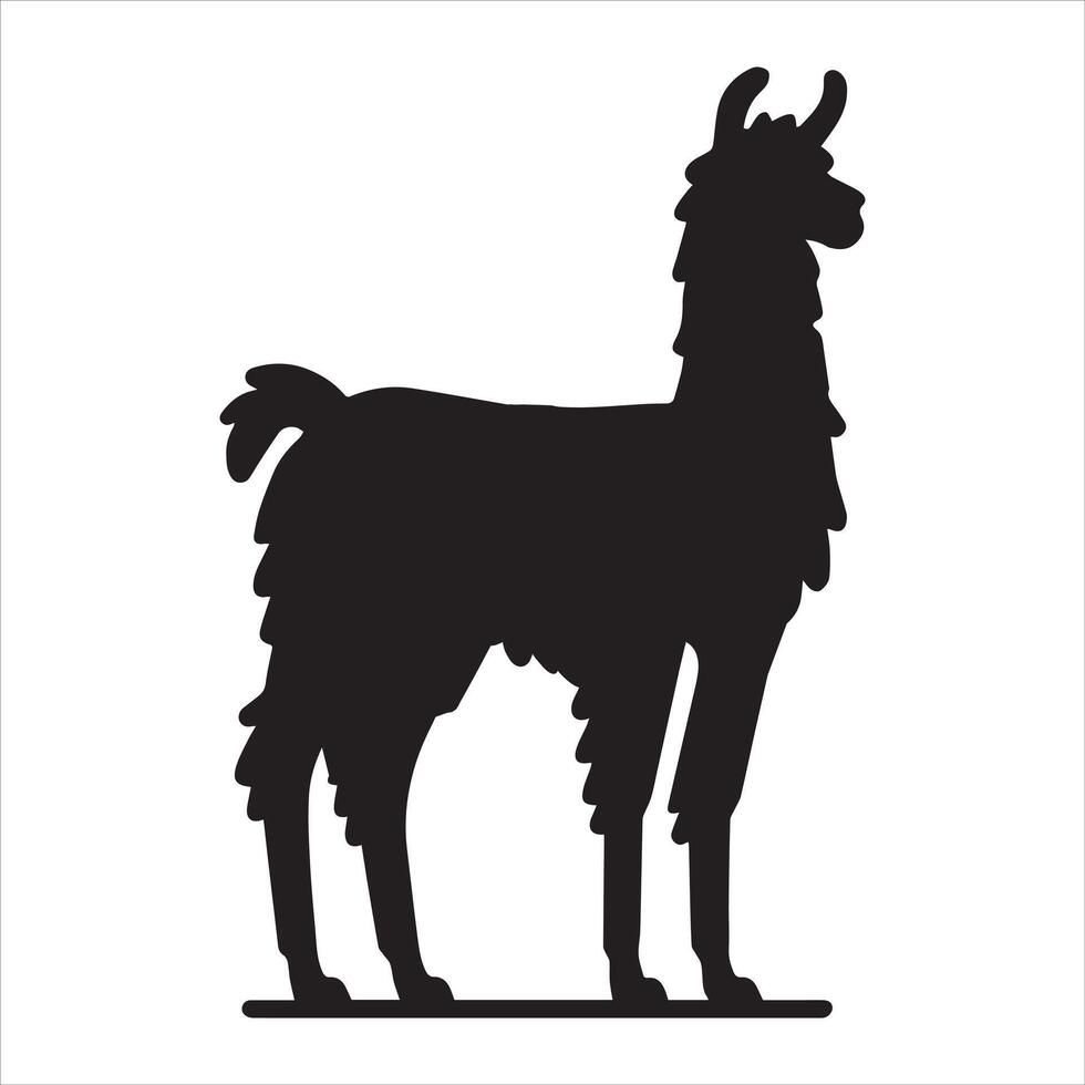 Llama Silhouette Illustration Design in Elegant Style vector