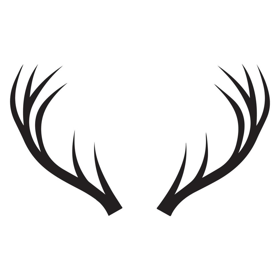Minimalist Deer Antlers Silhouette Drawing vector