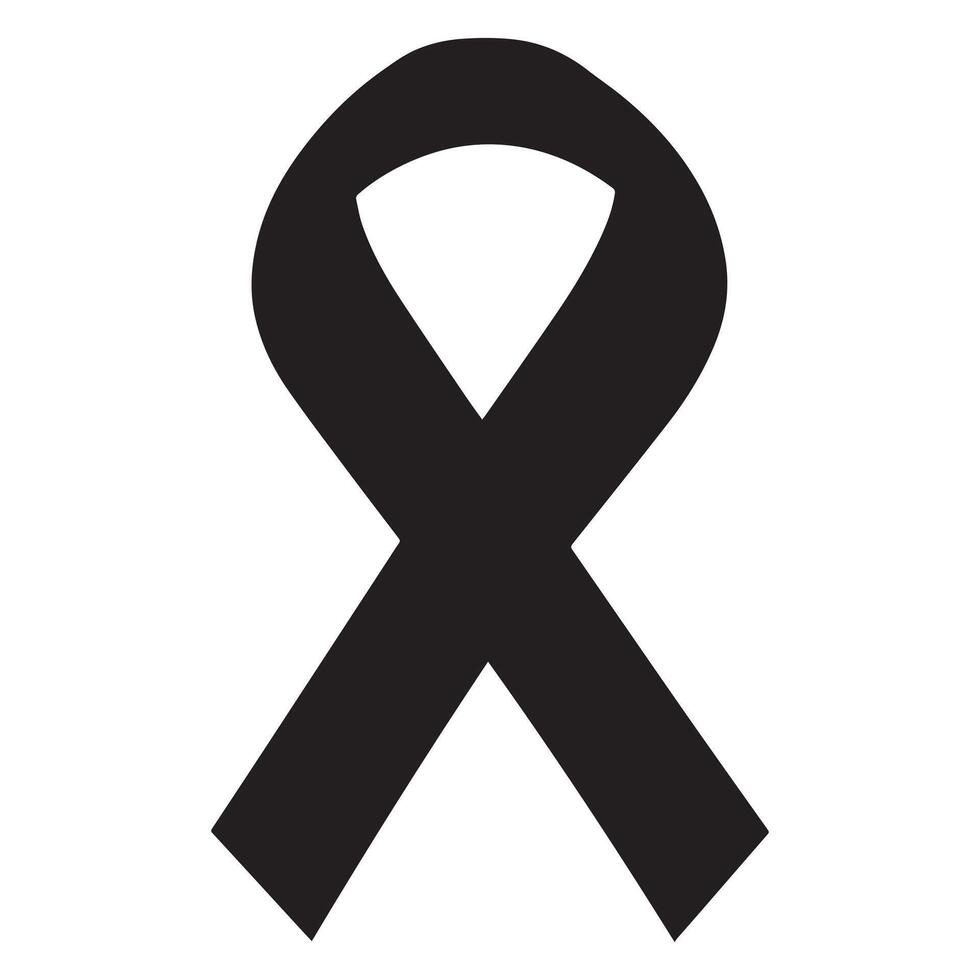 Black Ribbon of Strength and Compassion Design vector