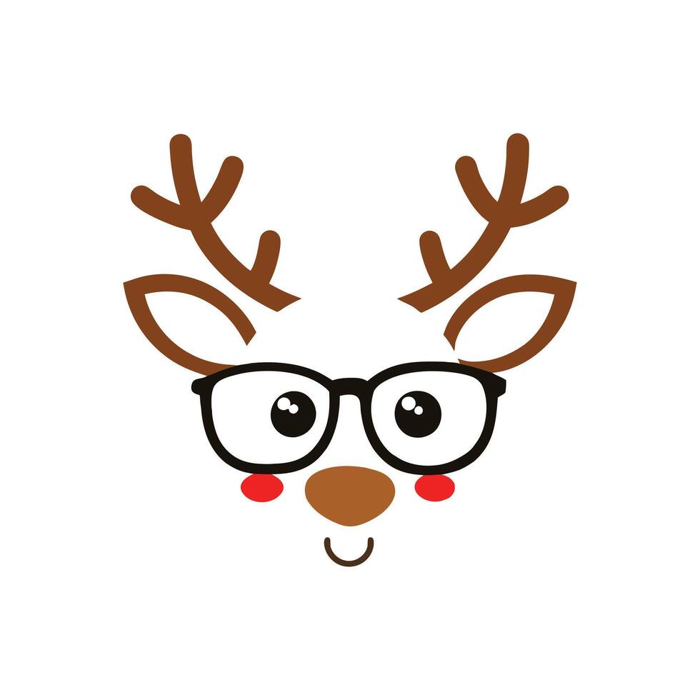 Christmas Reindeer Face Design for Holiday Decor vector