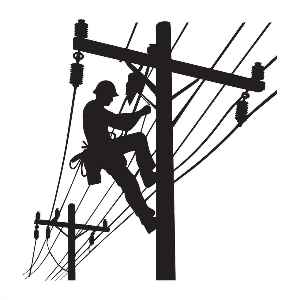 Lineman Silhouette Illustration Perfect for Printing Projects vector