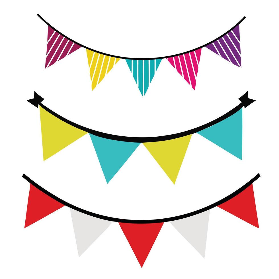 Creative Bunting Banner Flags Illustration Bundle for Occasions vector
