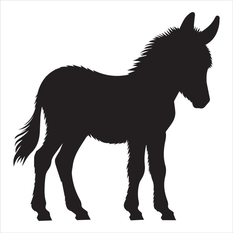 Elegant Donkey Silhouette Illustration Design vector