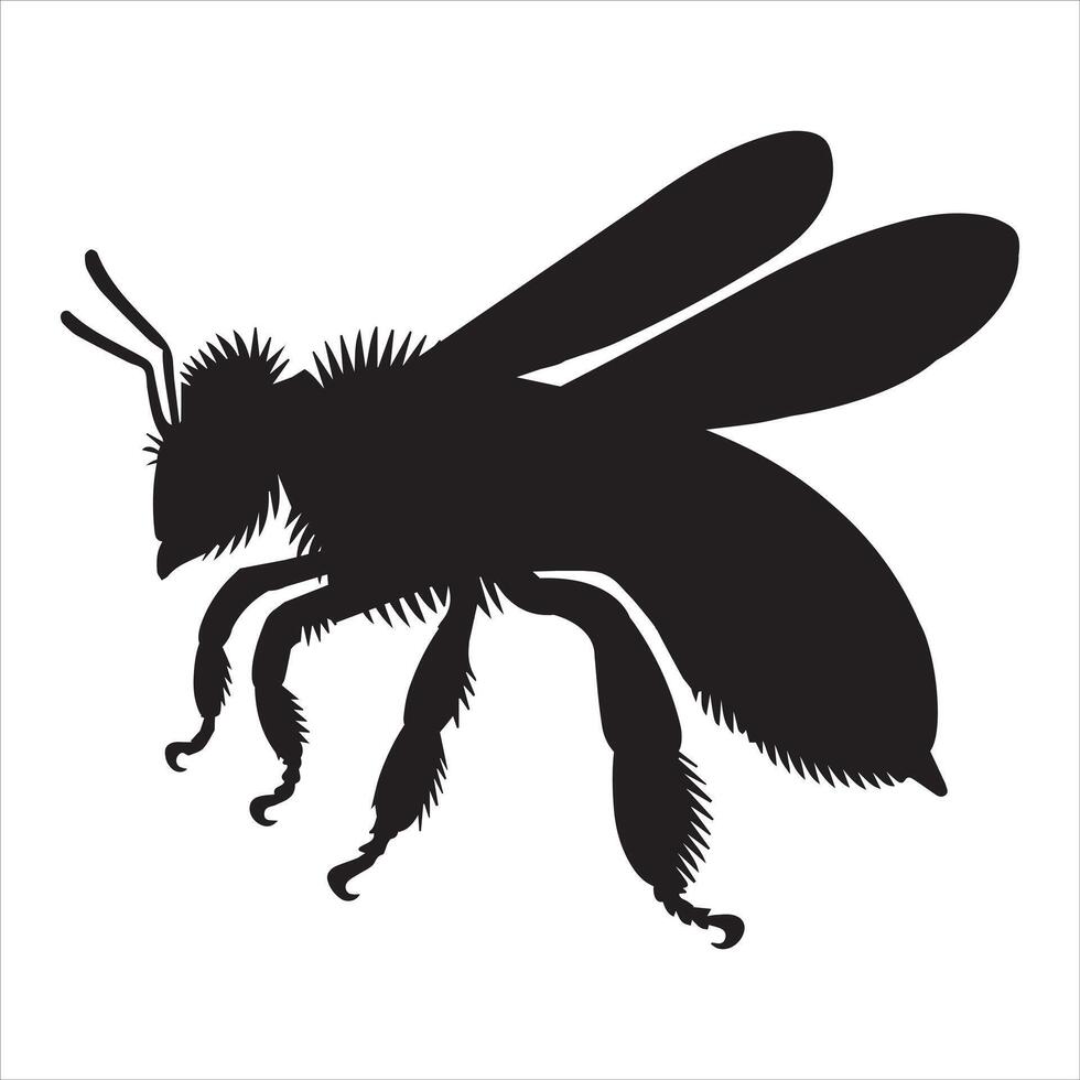 Elegant Bee Honey Silhouette Artwork vector