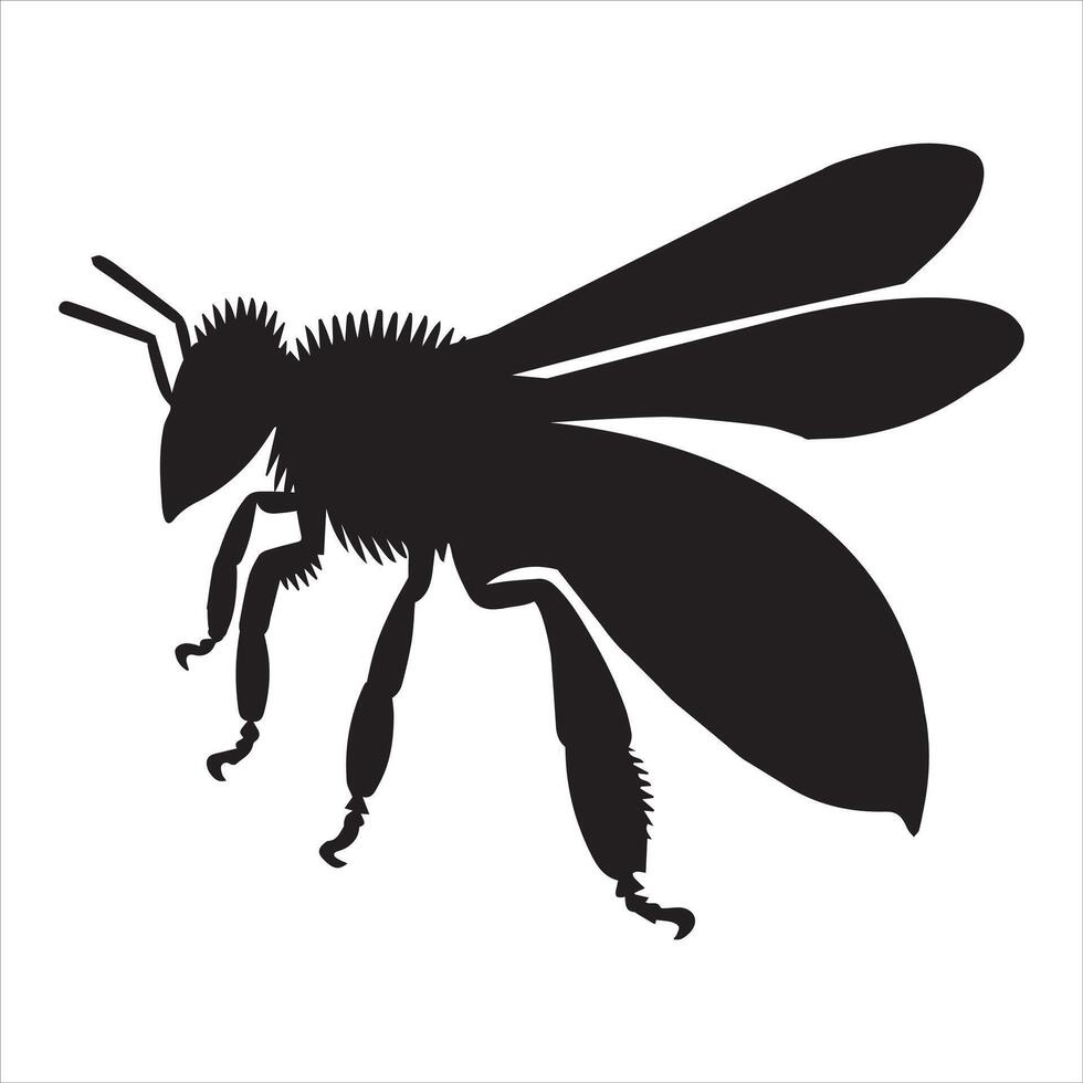 Stylish Honey Silhouette Bee Artwork vector