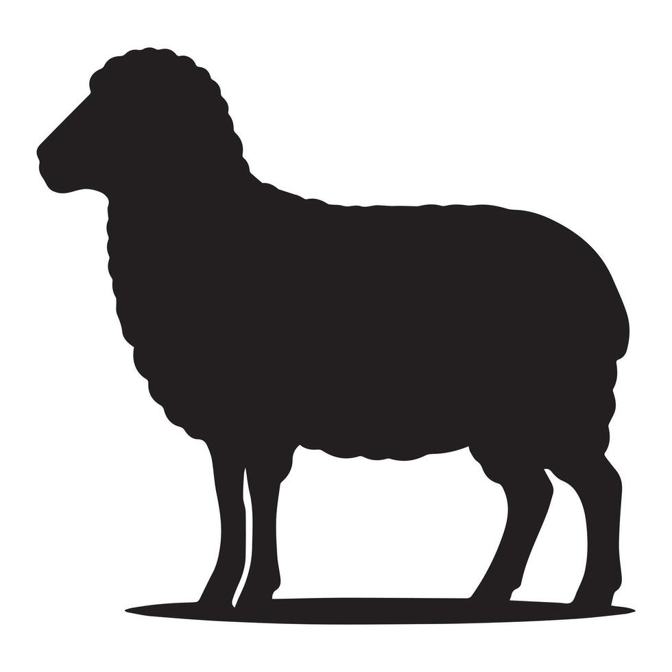 Sheep Silhouette with Flowing Lines vector