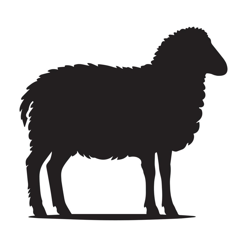 Artistic Sheep Silhouette Drawing in Bold Lines vector