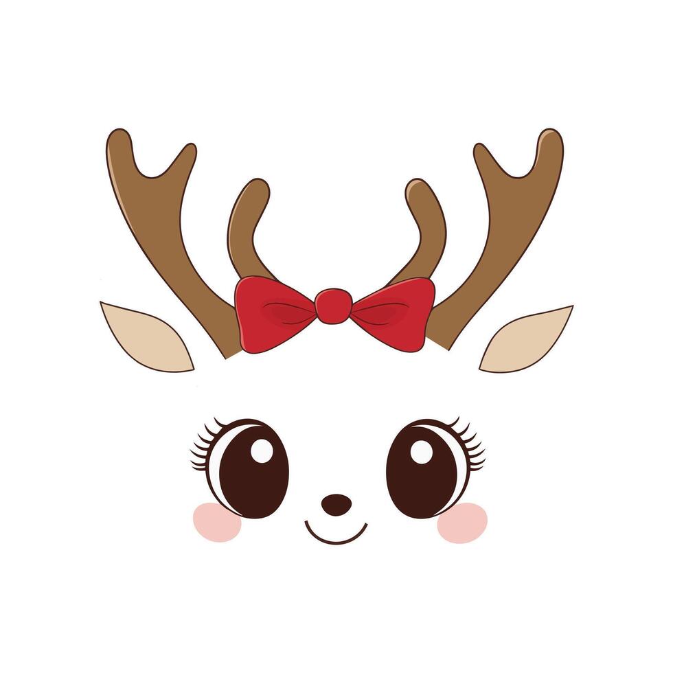 Christmas Reindeer Face Design Illustration for Festive Fun vector