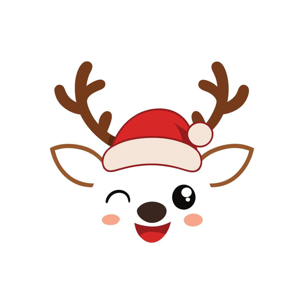 Christmas Reindeer Face Illustration with a Playful Twist vector
