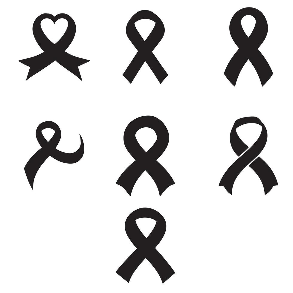 Minimalist Awareness Ribbon Design Collection Bundle vector