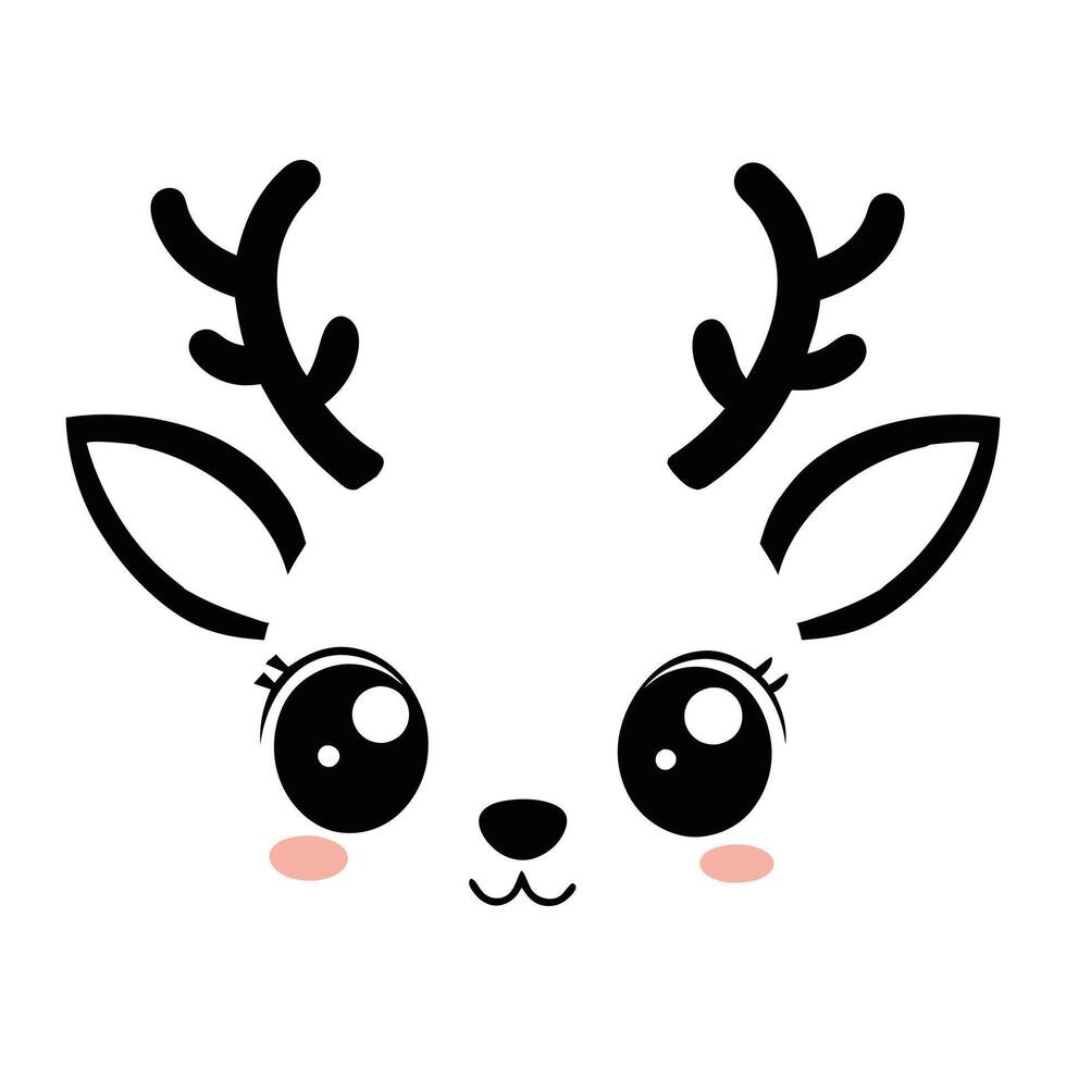 Whimsical Christmas Reindeer Face Illustration Design Delight vector