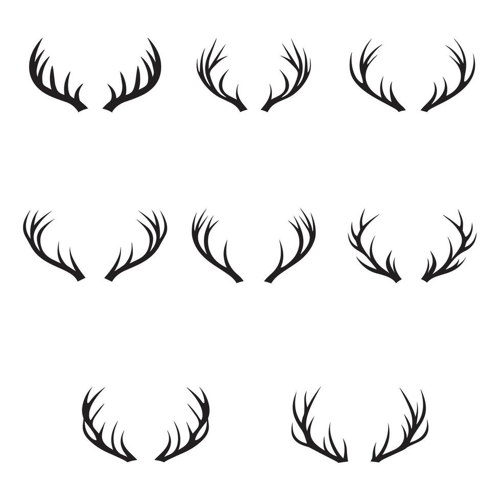 Serenity in Deer Antlers Silhouette Design Bundle vector