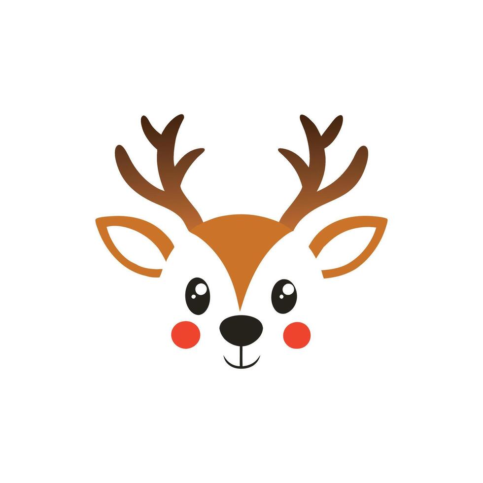 Modern Christmas Reindeer Face Illustration Design vector