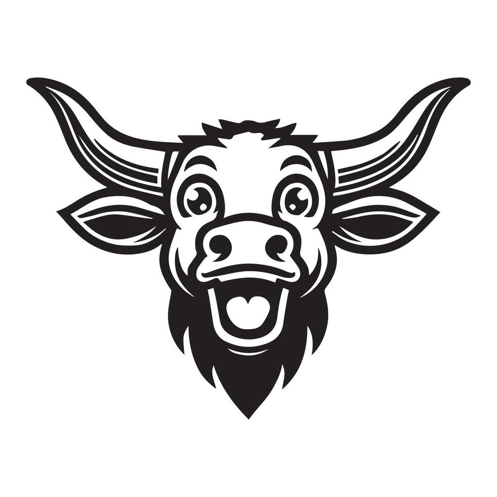 Detailed Texas Longhorn Head Artwork vector