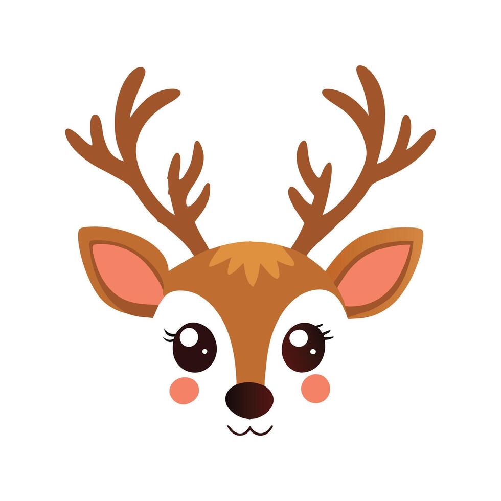 Christmas Reindeer Face Art Design for the Season vector