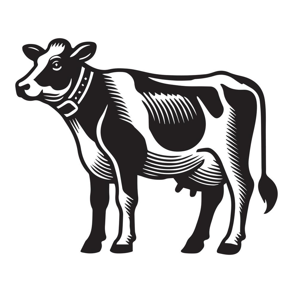 Holstein Friesian Illustration Design Perfect for Farmhouse Decor vector