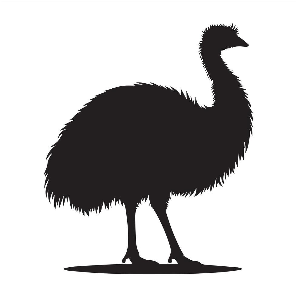 Striking Emu Silhouette Design in Bold Lines vector