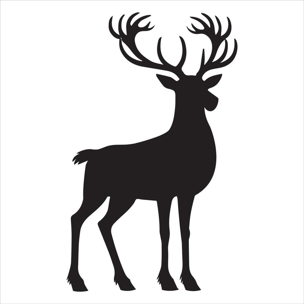 High-Quality Reindeer Silhouette Illustration for Christmas vector