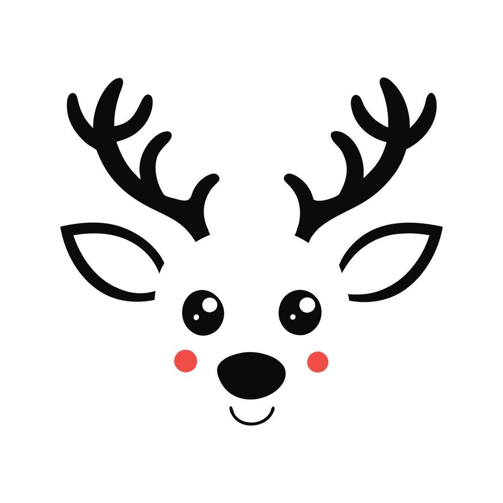 Modern and Stylish Christmas Reindeer Face Artful Design vector