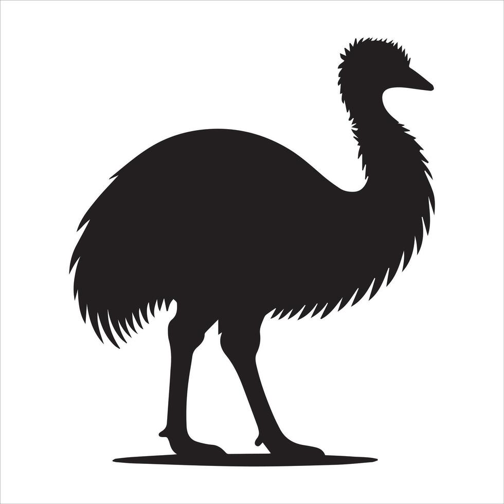Clean and Stylish Emu Silhouette Graphic Artwork vector