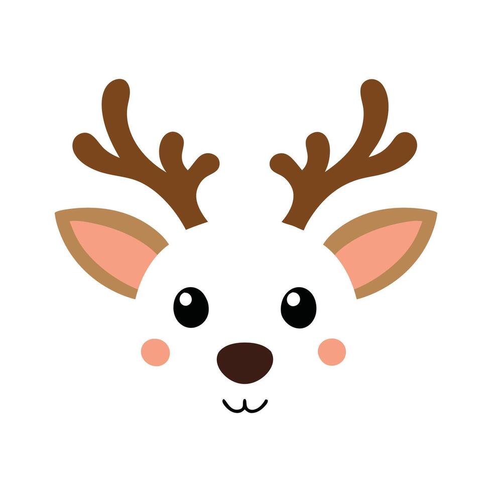 Christmas Reindeer Face Illustration Perfect for Cards vector