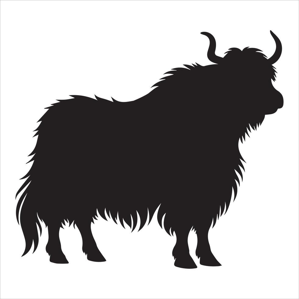 Domestic Yak Silhouette for Modern Design vector