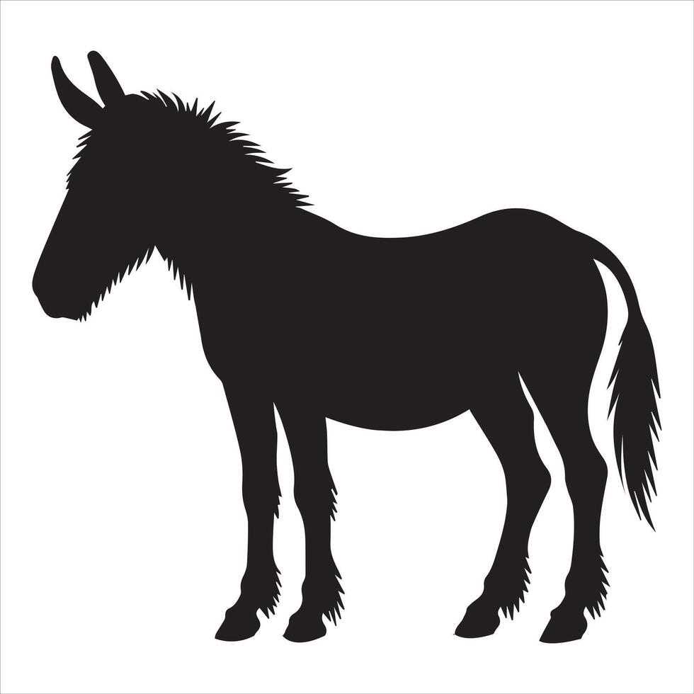 Beautiful Mule Silhouette Illustration Design vector