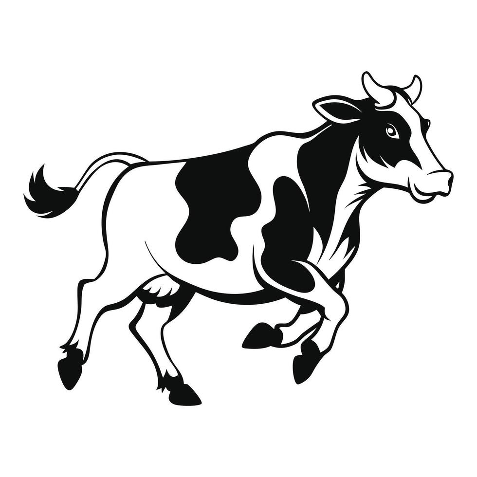 Holstein Friesian Illustration Design Showcasing Calves and Cows vector