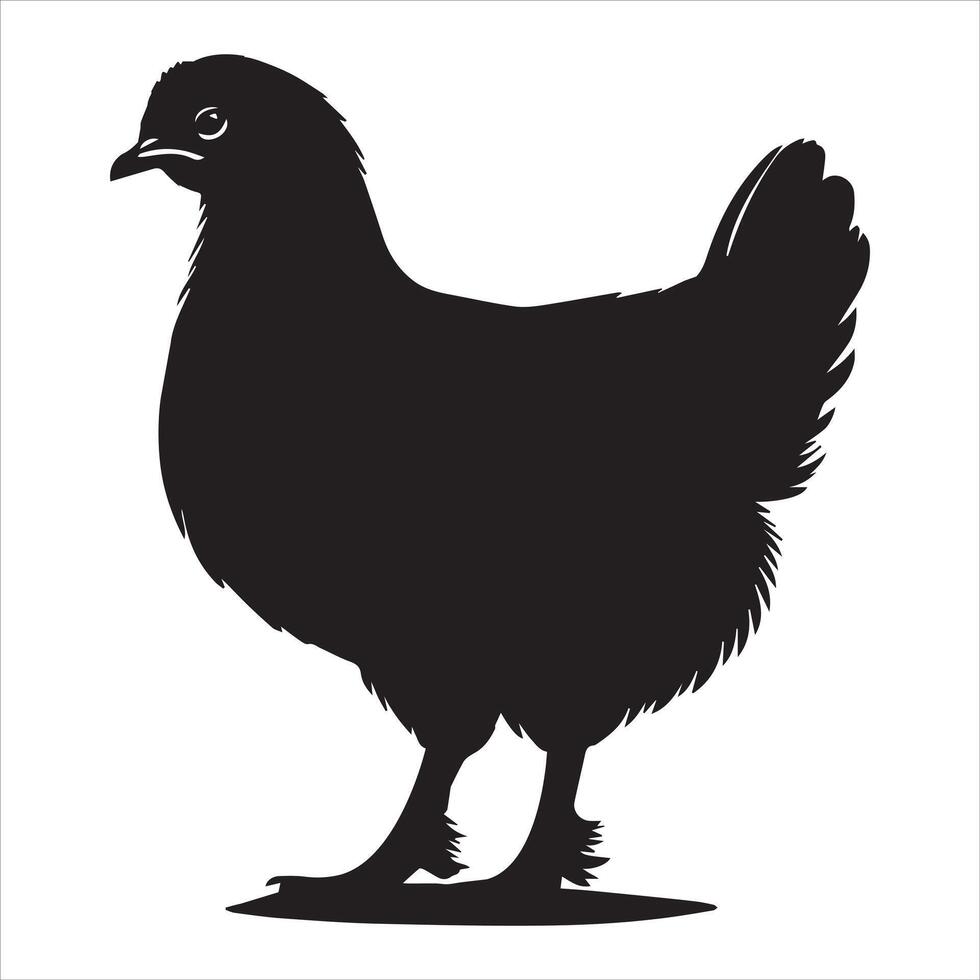 Hen Silhouette - Classic Farmyard Chicken Design vector