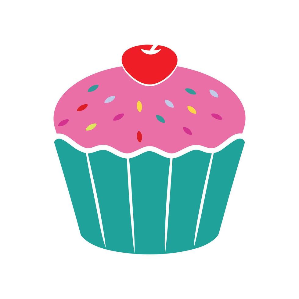 Vintage Happy Birthday Cake Isolated Illustration Design vector