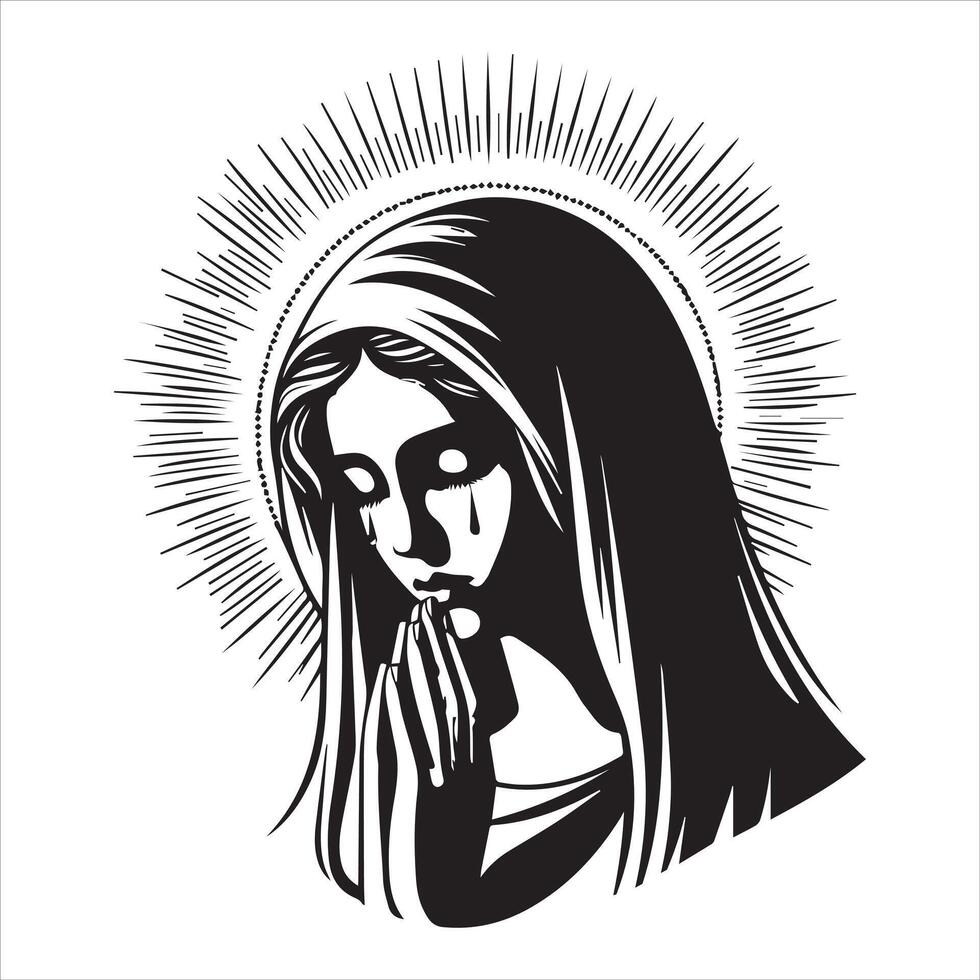 Virgin Mary Religious Graceful Illustration Design vector