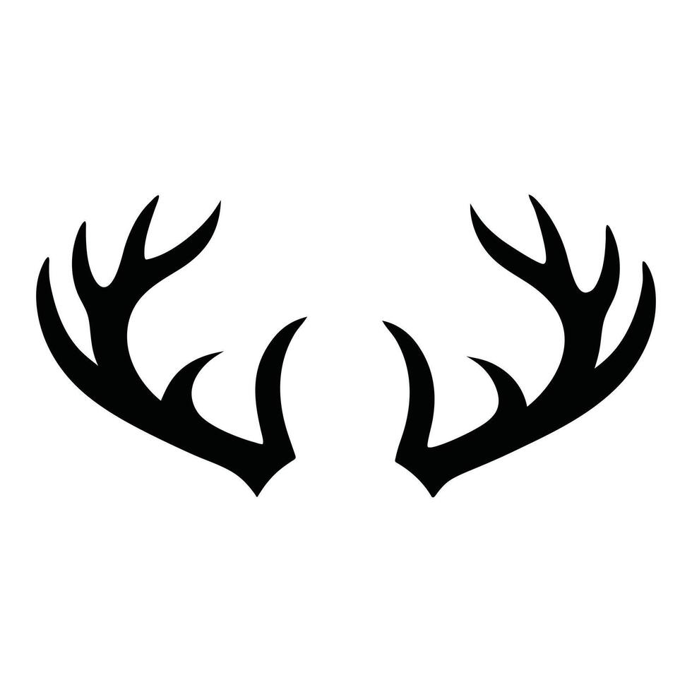 Wildlife-Inspired Deer Antlers Silhouette Art vector
