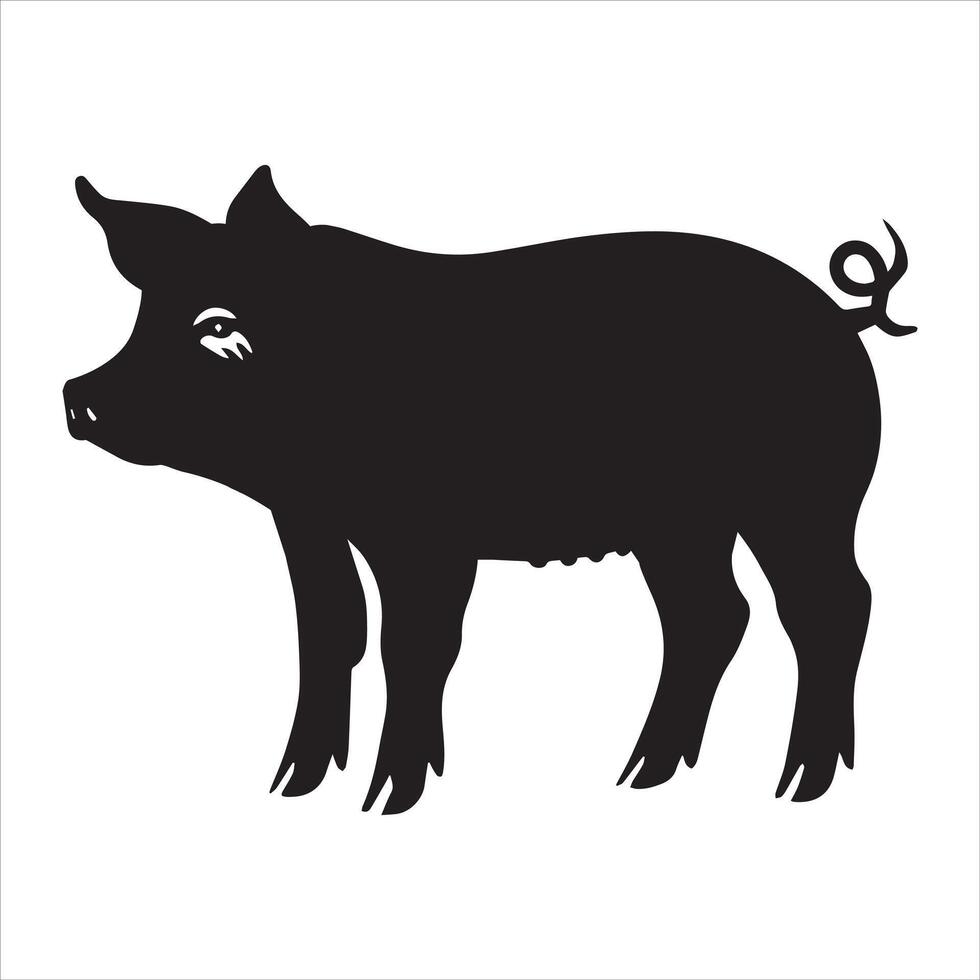 Pig Silhouette Art Swine Design Inspiration vector