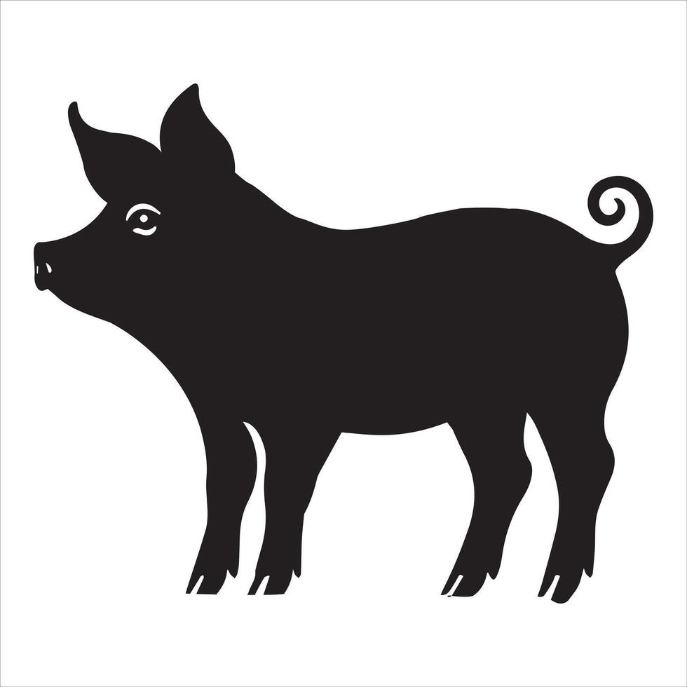 Pig Silhouette Inspiration Swine Design Creation vector
