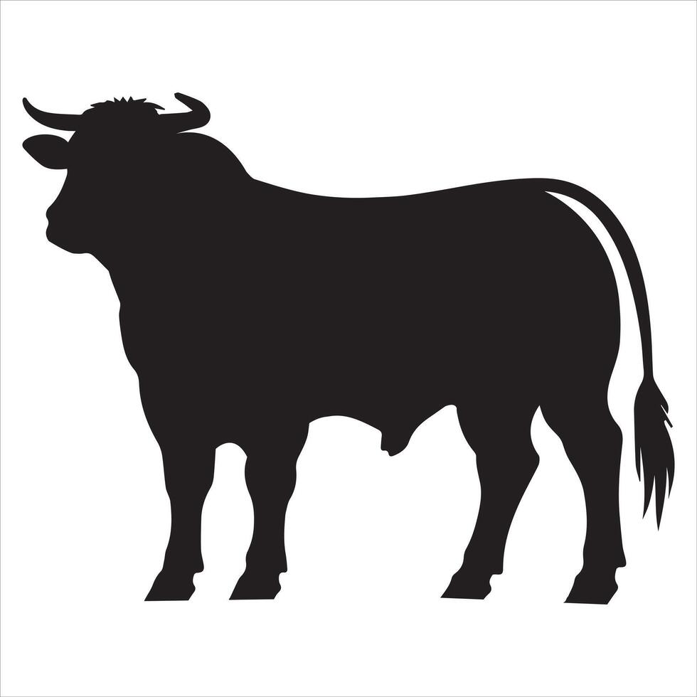 Bull Silhouette - Strong and Majestic Farm Animal Design vector