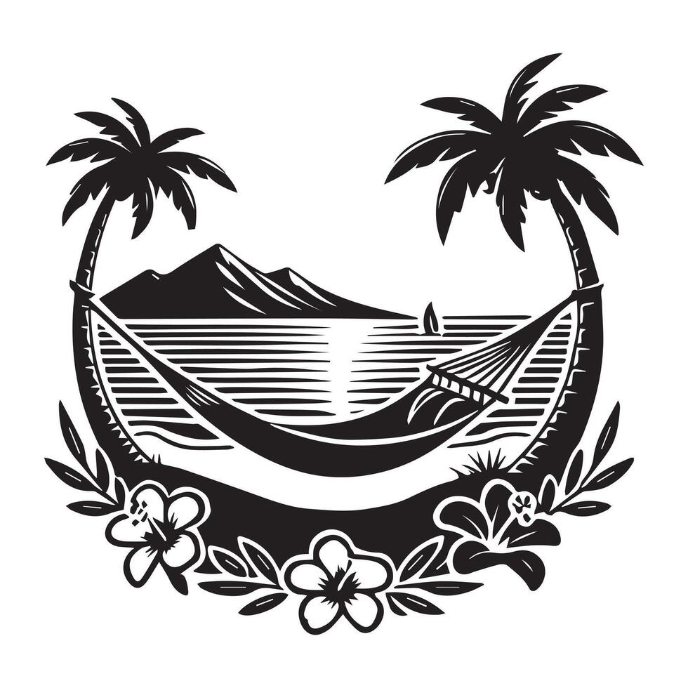 Ocean Beach Scene Design with Relaxing Coastal Ambience vector