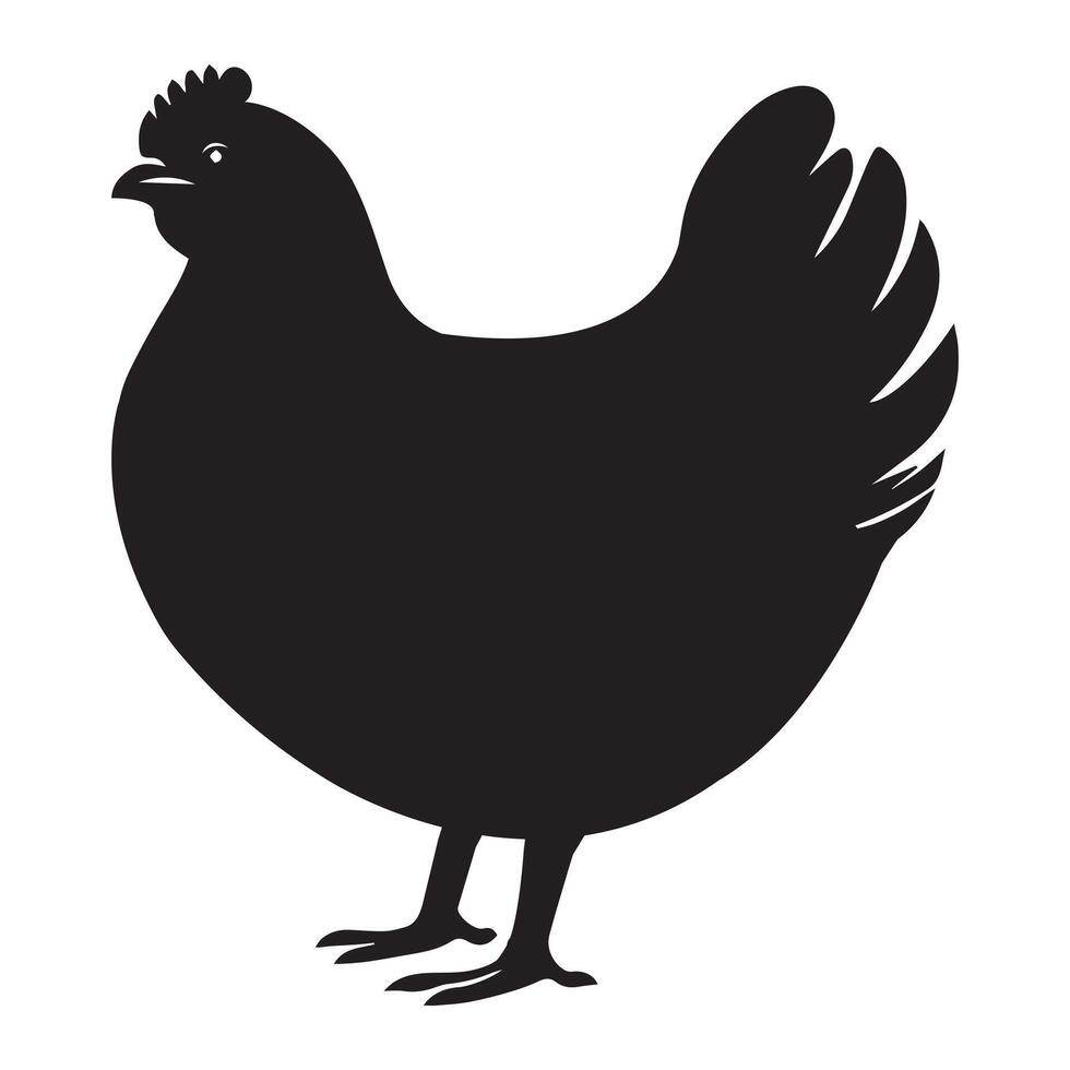 Plump Hen Silhouette - Classic and Charming Design vector