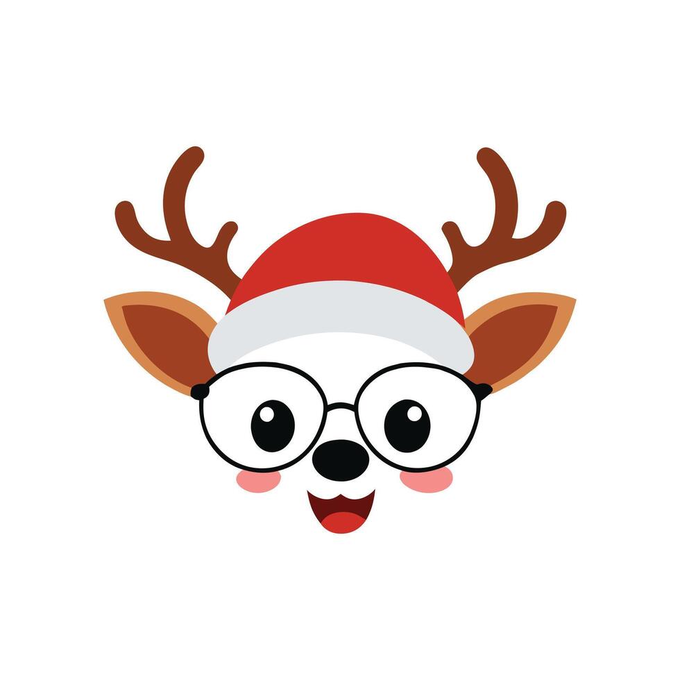 Christmas Reindeer Face Design Perfect for Holiday Fun vector