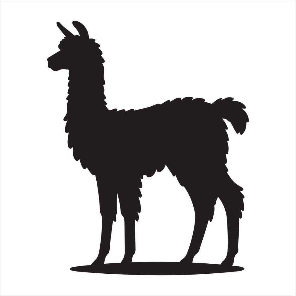 Llama Silhouette Illustration Design for Prints vector