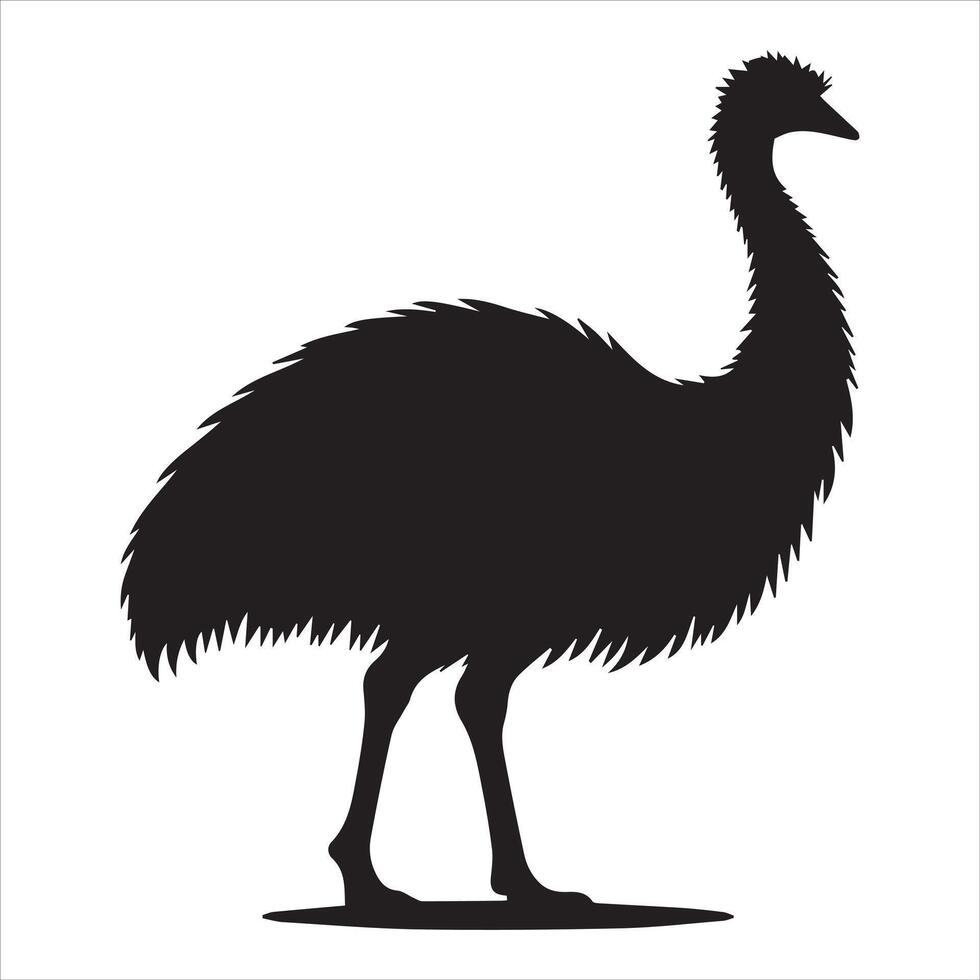 Simplistic Emu Silhouette Design for Nature Themes vector
