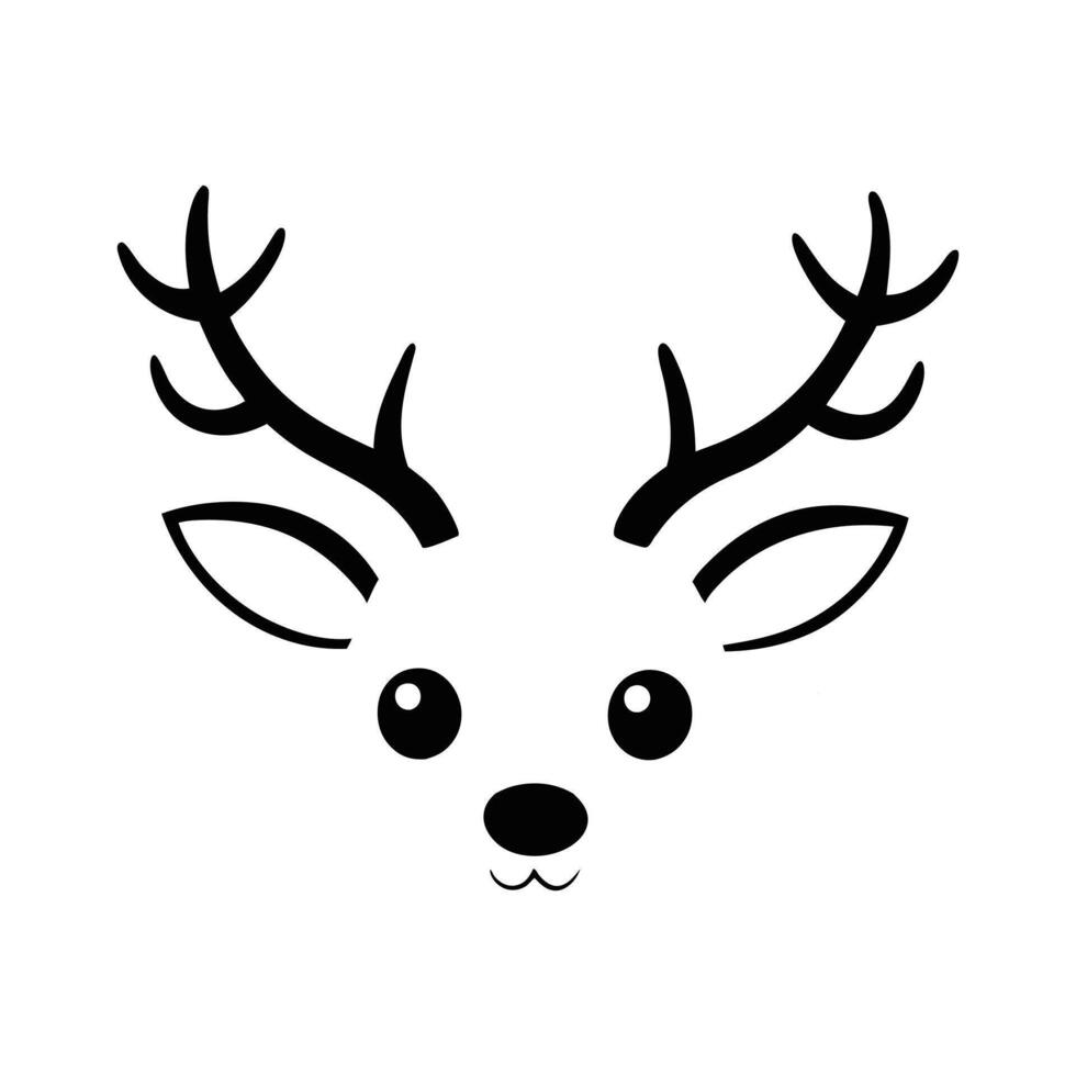 Christmas Reindeer Face Illustration with Holiday Cheer vector
