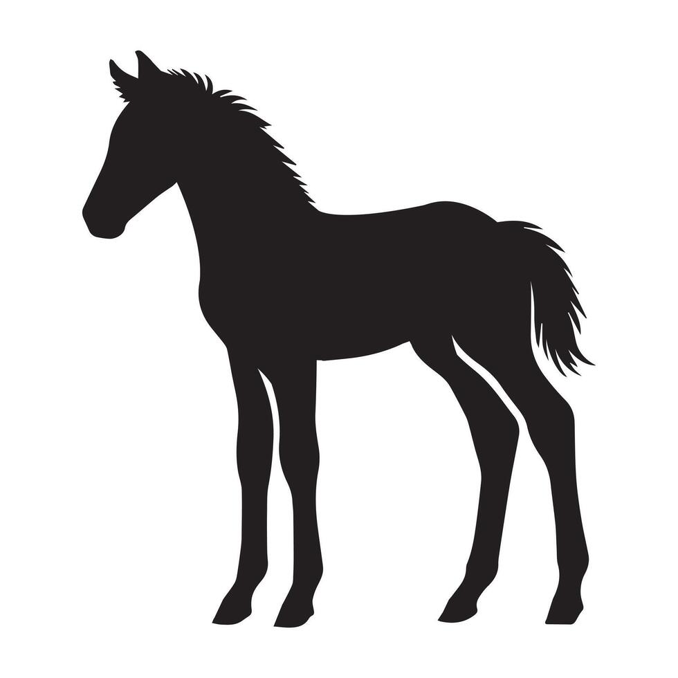 Horse in Motion Silhouette Design vector