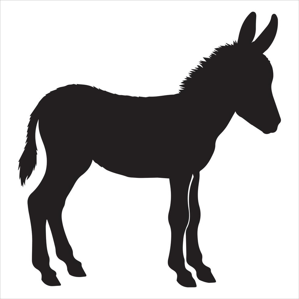 Unique Donkey Silhouette Illustration and Design vector