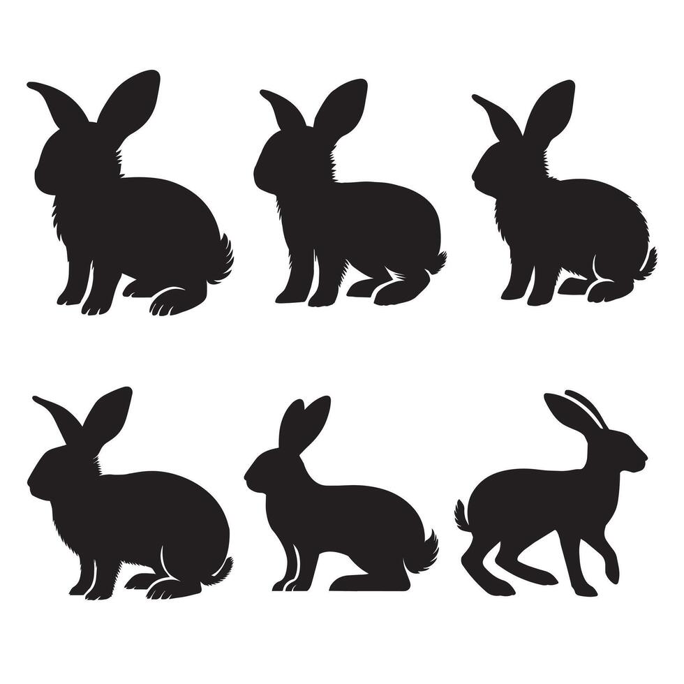 Abstract Rabbit Silhouette Design Bundle vector