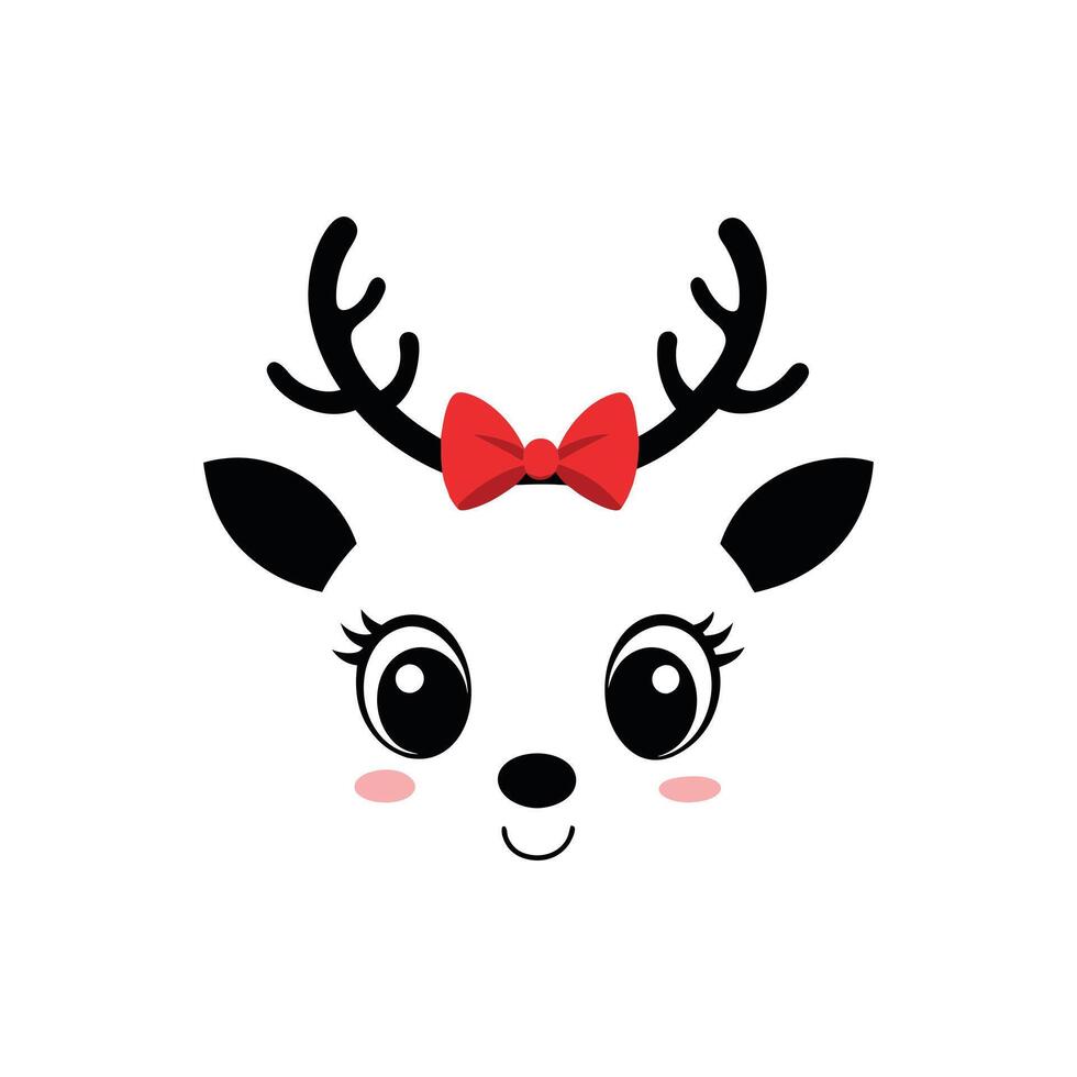 Lovely and Whimsical Christmas Reindeer Face Design Creation vector