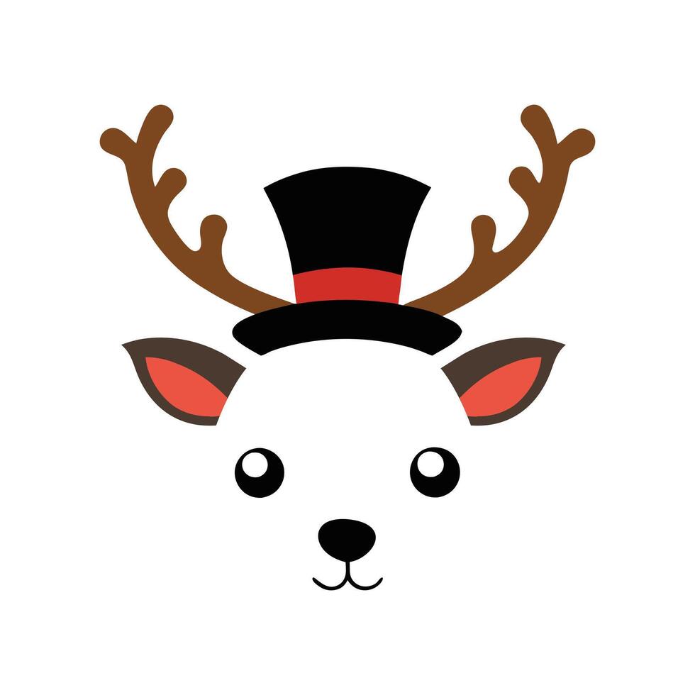 Christmas Reindeer Face Illustration for Festive Projects vector