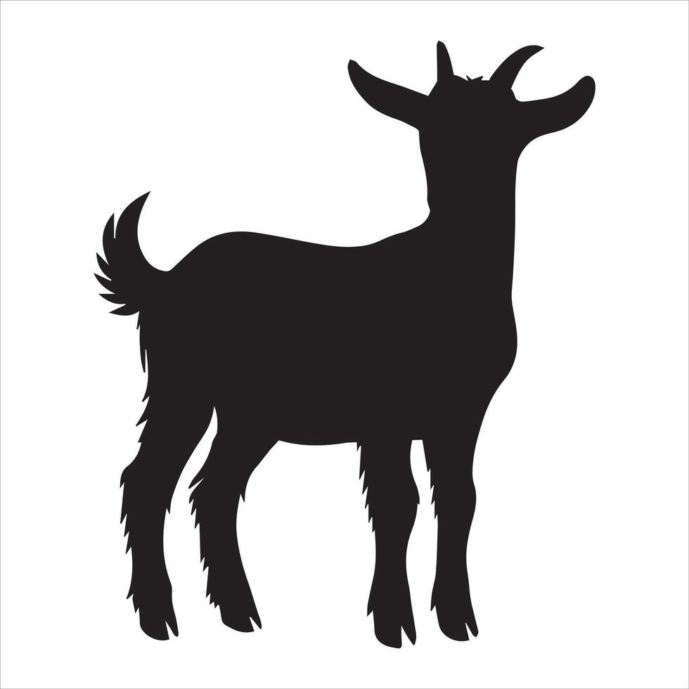 Artistic Domestic Goat Silhouette Design Clipart vector