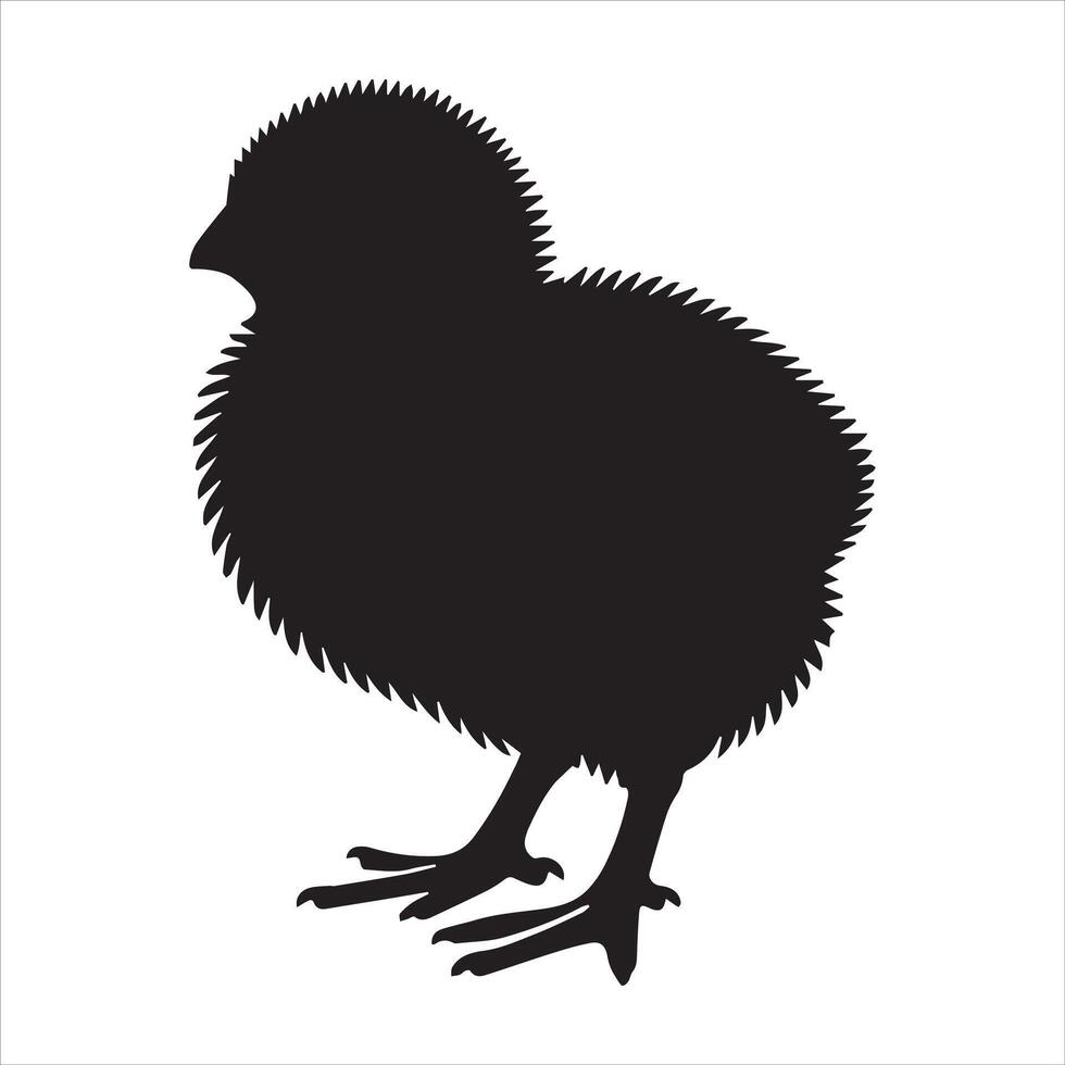 Elegant Guinea Fowl Bird Silhouette Illustration Style vector