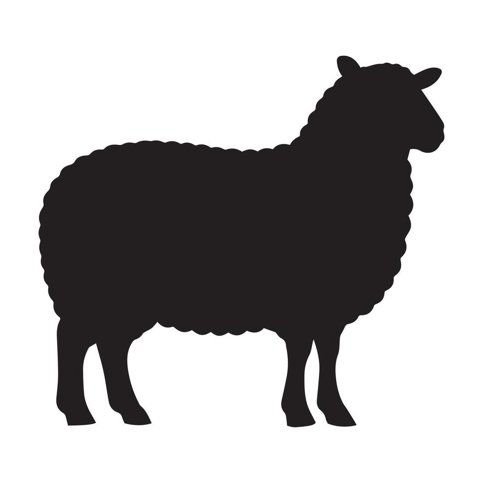 Simple Sheep Silhouette with Clean Lines vector